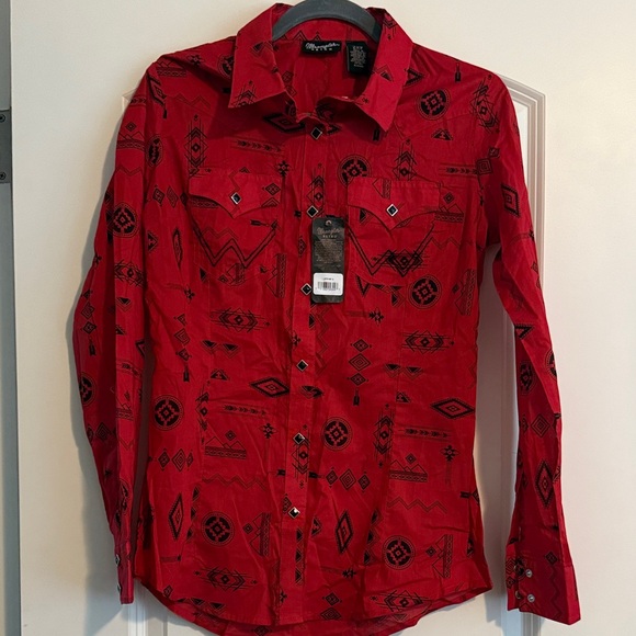 Wrangler Retro Red Western Button-Up Shirt - Picture 1 of 3